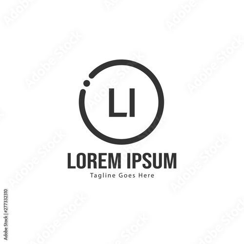 Initial LI logo template with modern frame. Minimalist LI letter logo vector illustration