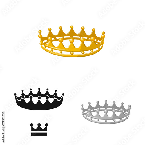 Isolated object of medieval and nobility symbol. Collection of medieval and monarchy stock vector illustration.