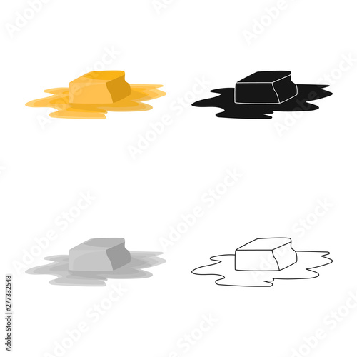 Isolated object of butter and dairy symbol. Collection of butter and fasty stock vector illustration.