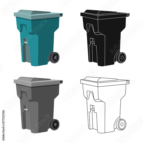 Isolated object of dump and sort sign. Set of dump and junk stock vector illustration.