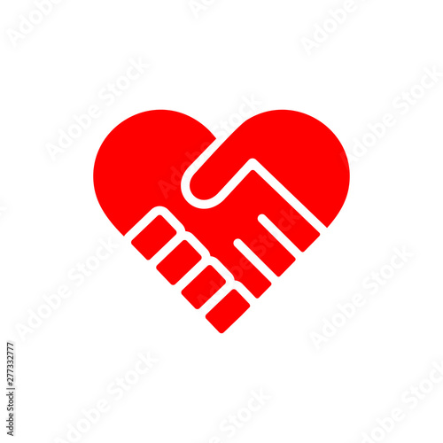 Handshake Heart symbol icon vector