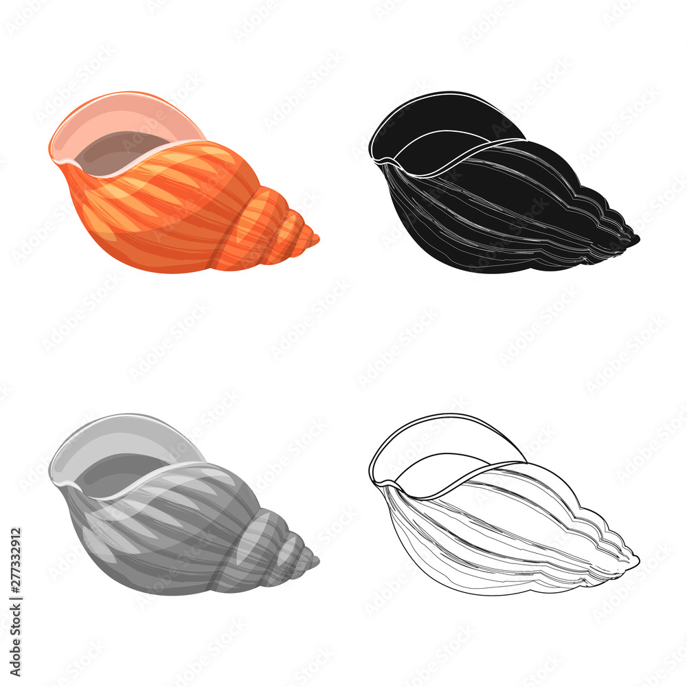Vector illustration of animal and decoration icon. Set of animal and ocean vector icon for stock.