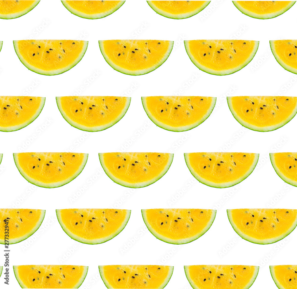Flat lay composition with slices and seeds of watermelon on color background Flat lay composition with slices and seeds of watermelon on color background