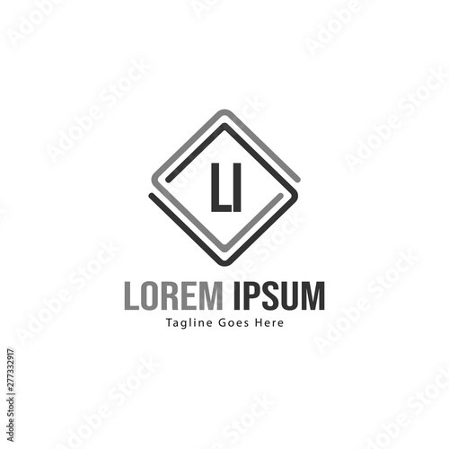 Initial LI logo template with modern frame. Minimalist LI letter logo vector illustration