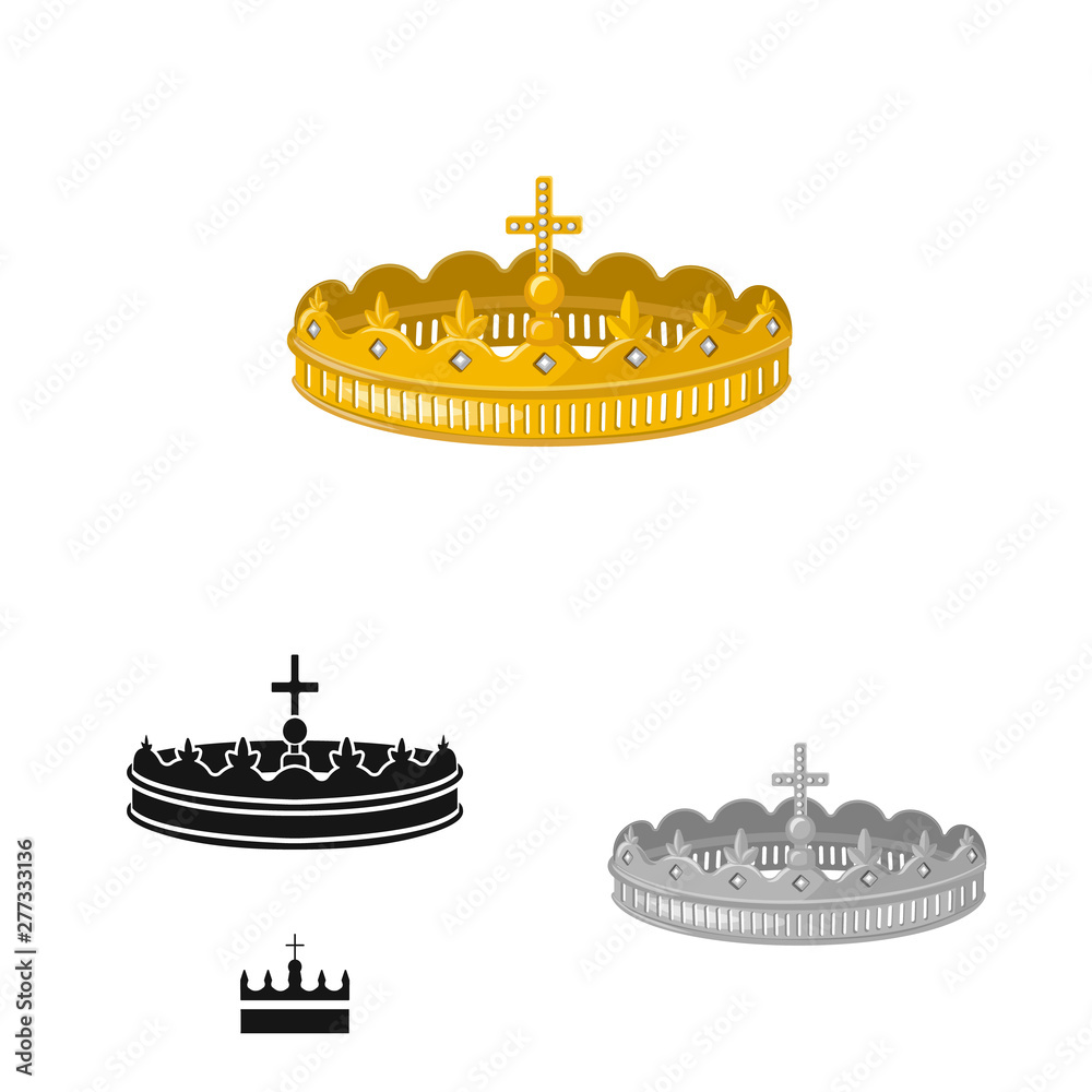 Isolated object of medieval and nobility sign. Collection of medieval and monarchy vector icon for stock.