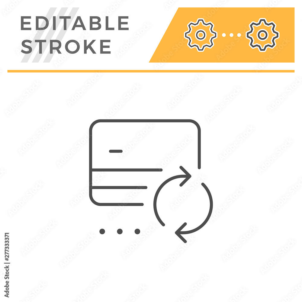 Credit card exchange editable stroke line icon Credit card exchange editable stroke line icon