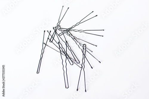 Women's hairpins on a white background