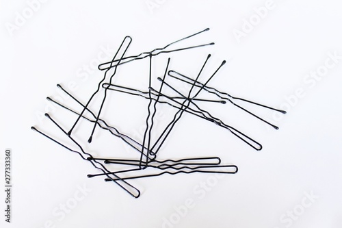 Women's hairpins on a white background