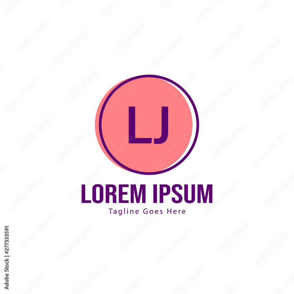 Initial LJ logo template with modern frame. Minimalist LJ letter logo vector illustration Initial LJ logo template with modern frame. Minimalist LJ letter logo vector illustration