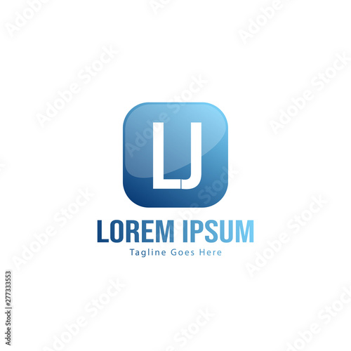 Initial LJ logo template with modern frame. Minimalist LJ letter logo vector illustration