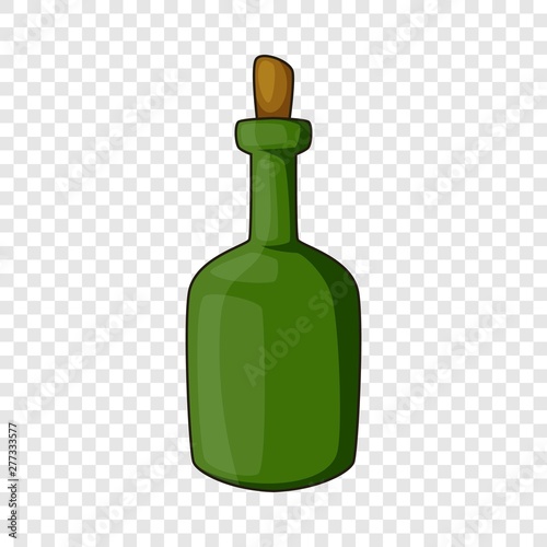 Retro green wine bottle icon. Cartoon illustration of retro green wine bottle vector icon for web