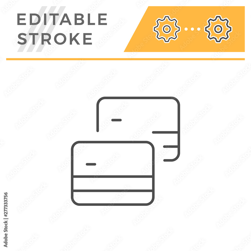Credit cards editable stroke line icon Credit cards editable stroke line icon