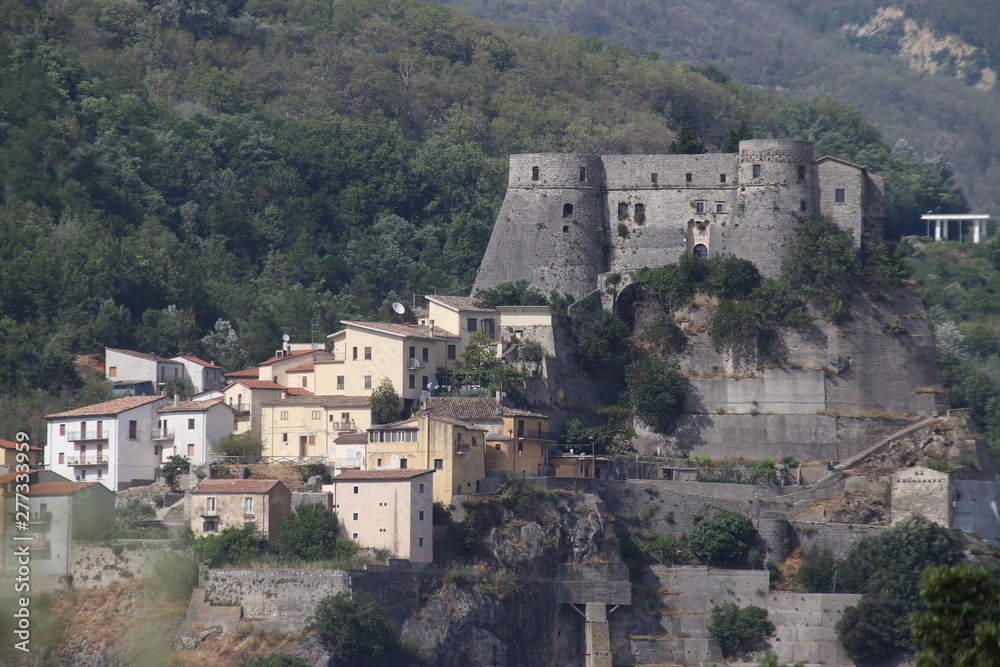 Cerro al Volturno, Italy - 8 luglio 2019: The village and the castle in Isernia province