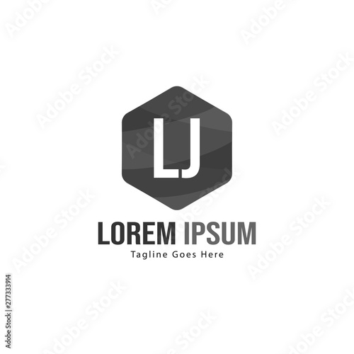 Initial LJ logo template with modern frame. Minimalist LJ letter logo vector illustration