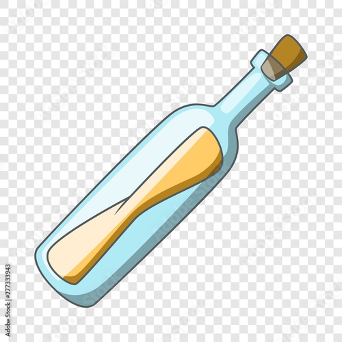 Message in a bottle icon. Cartoon illustration of message in a bottle vector icon for web