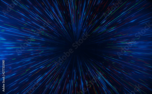 Obraz na płótnie Shiny Particles Space Explosion Retro Sci-Fi Neon radial lines Background Futuristic speed light zoom of the 80`s. Digital Cyber Surface. Suitable for design in the style of the 1980`s w salonie