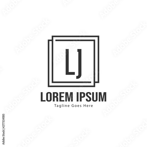 Initial LJ logo template with modern frame. Minimalist LJ letter logo vector illustration photo