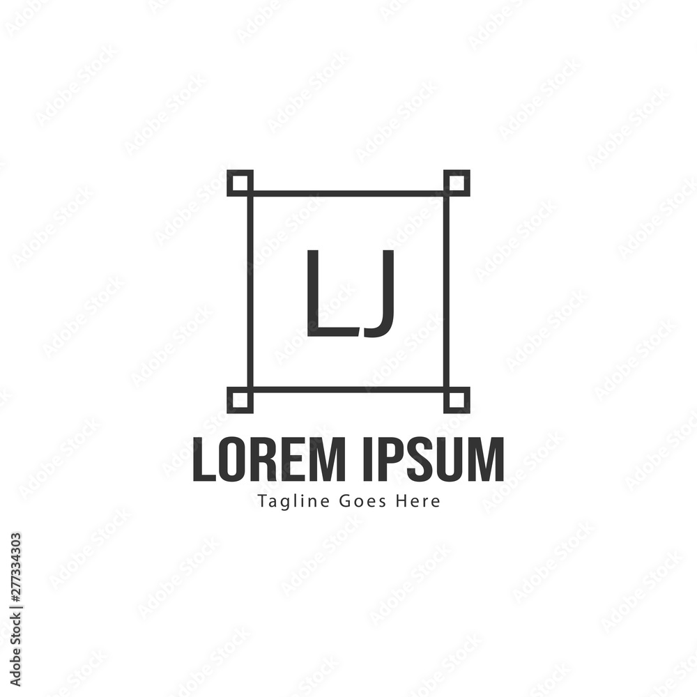 Initial LJ logo template with modern frame. Minimalist LJ letter logo vector illustration Initial LJ logo template with modern frame. Minimalist LJ letter logo vector illustration
