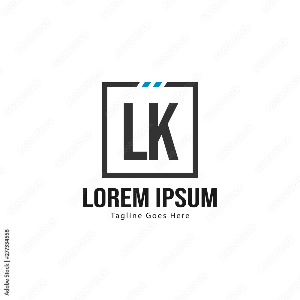 Initial LK logo template with modern frame. Minimalist LK letter logo vector illustration Initial LK logo template with modern frame. Minimalist LK letter logo vector illustration