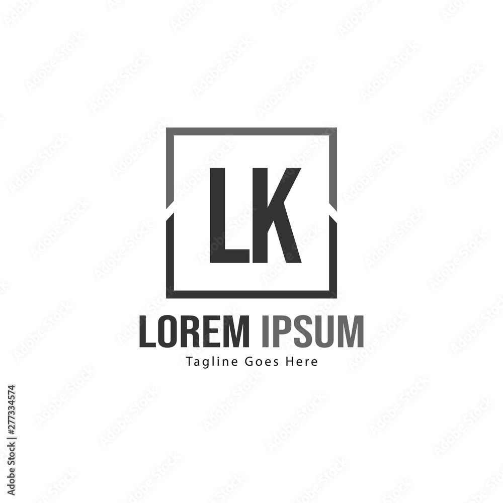 Initial LK logo template with modern frame. Minimalist LK letter logo vector illustration Initial LK logo template with modern frame. Minimalist LK letter logo vector illustration