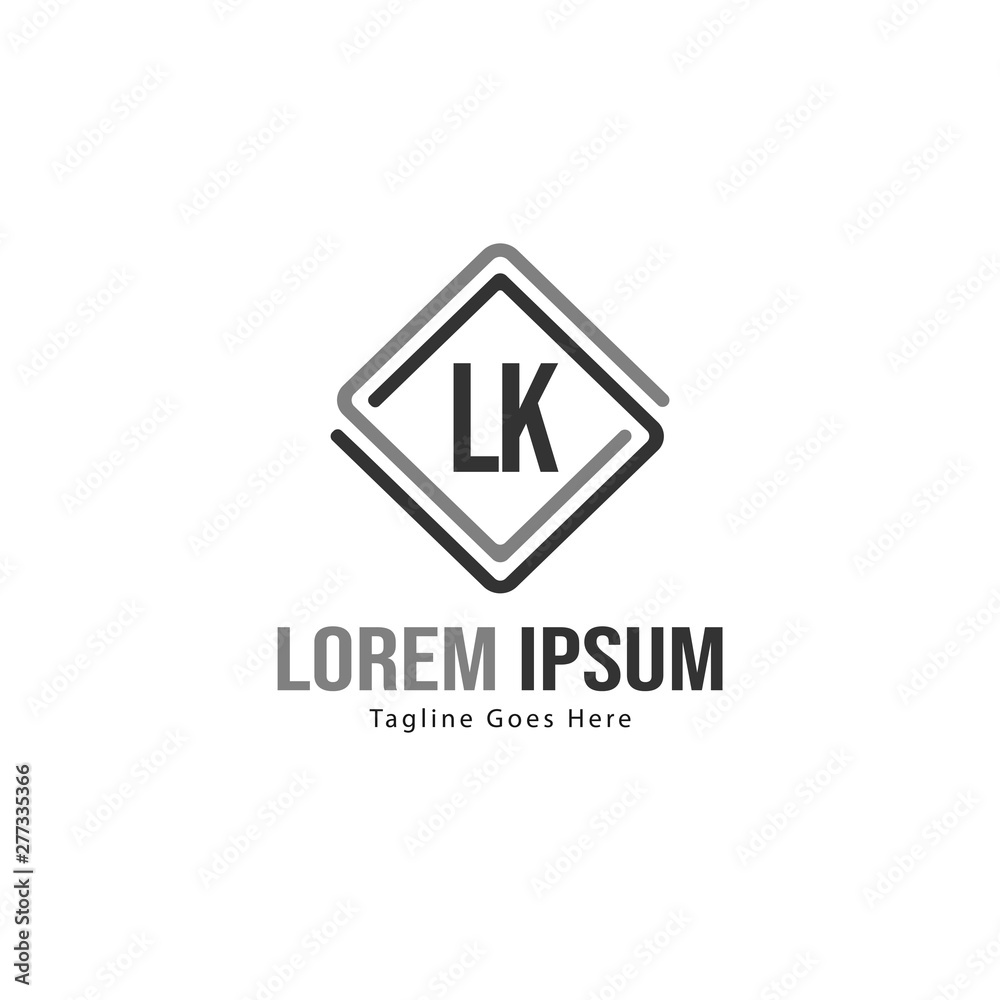 Initial LK logo template with modern frame. Minimalist LK letter logo vector illustration Initial LK logo template with modern frame. Minimalist LK letter logo vector illustration