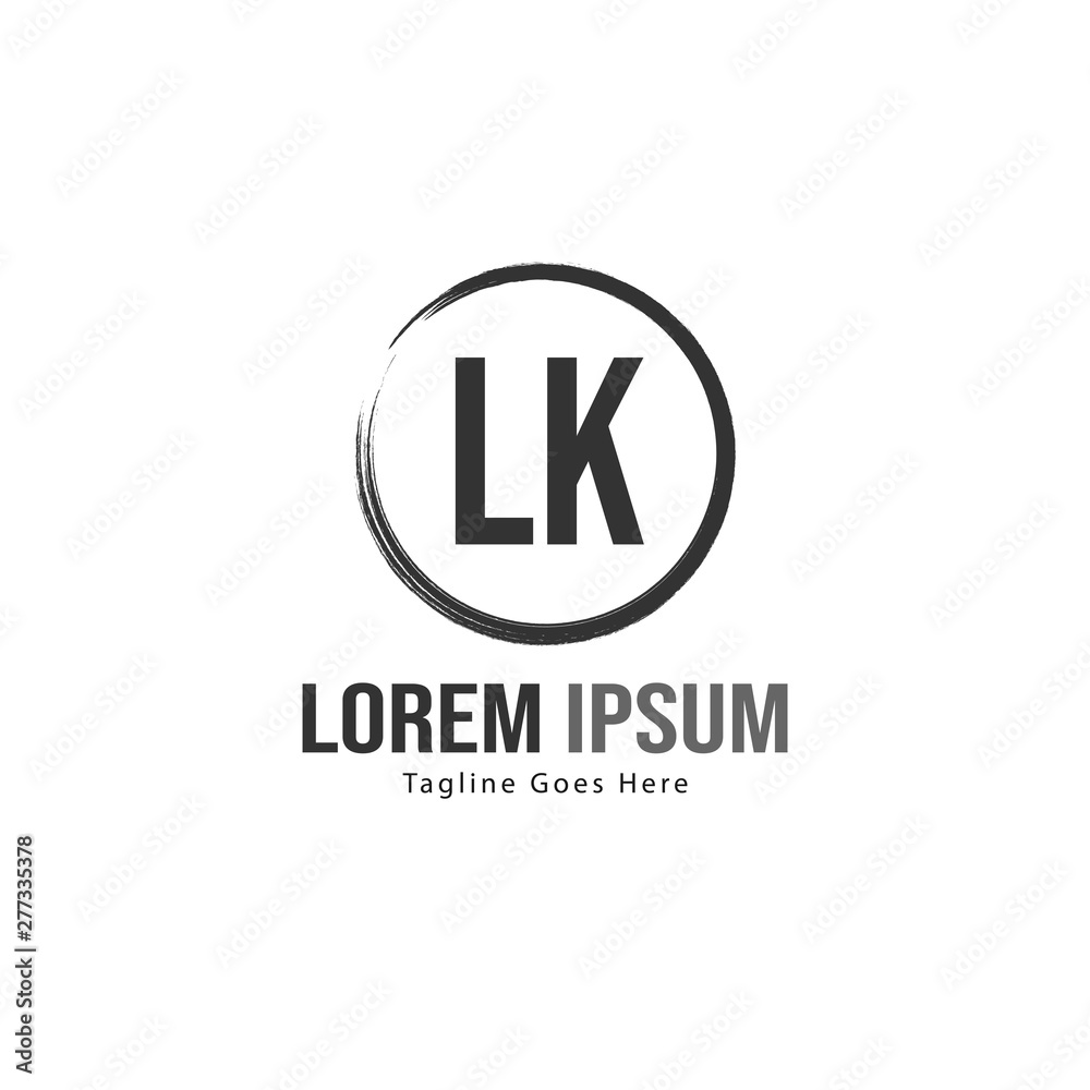 Fototapeta premium Initial LK logo template with modern frame. Minimalist LK letter logo vector illustration