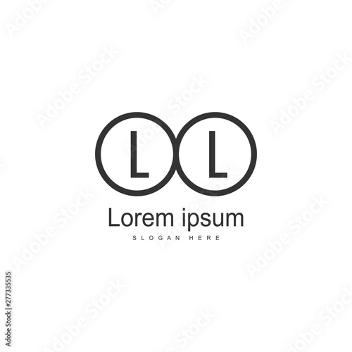 Initial LL logo template with modern frame. Minimalist LL letter logo vector illustration