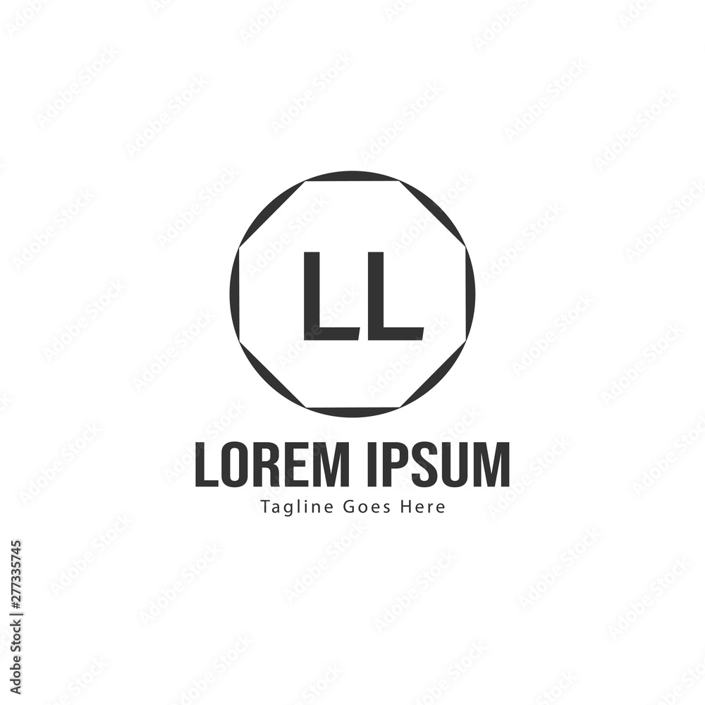 Initial LL logo template with modern frame. Minimalist LL letter logo vector illustration Initial LL logo template with modern frame. Minimalist LL letter logo vector illustration
