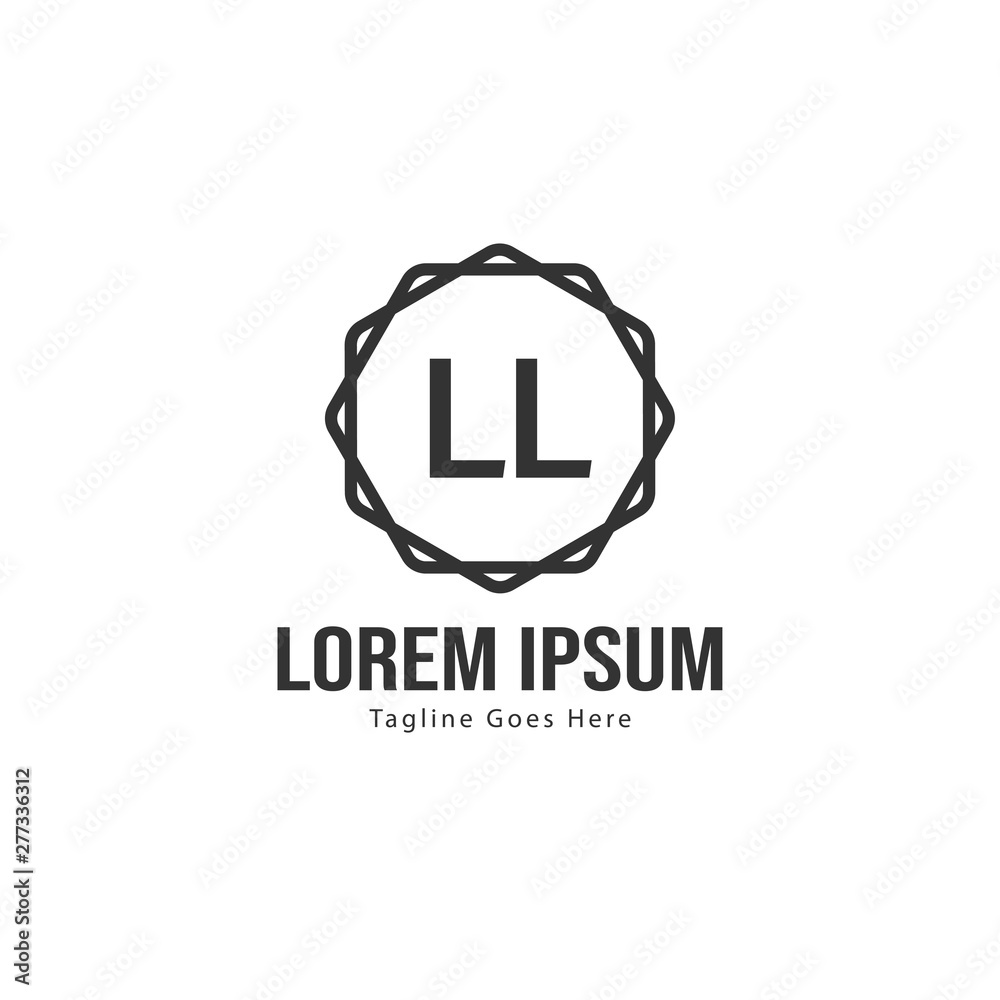 Fototapeta premium Initial LL logo template with modern frame. Minimalist LL letter logo vector illustration