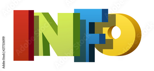 Colorful illustration of "Info" word