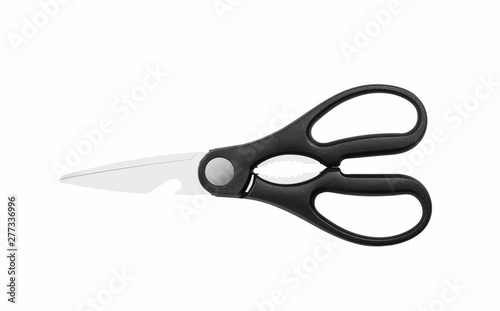 Kitchen utensils isolated on white background. Kitchen scissors