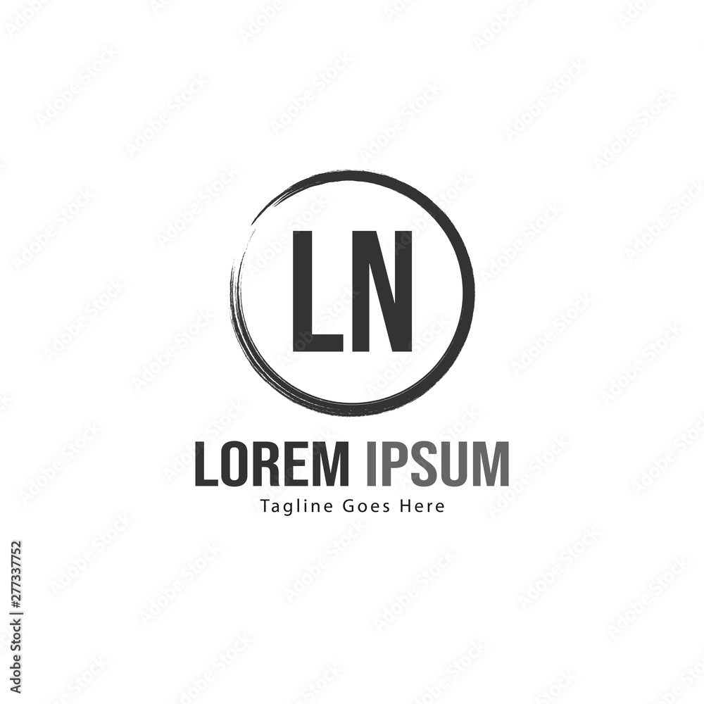 Initial LN logo template with modern frame. Minimalist LN letter logo vector illustration Initial LN logo template with modern frame. Minimalist LN letter logo vector illustration