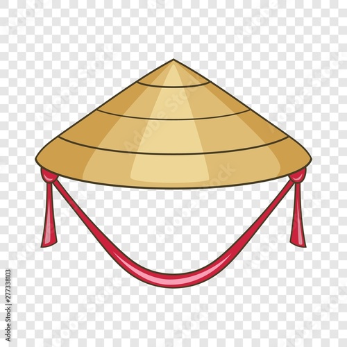 Asian conical hat icon. Cartoon illustration of asian conical hat vector icon for web design