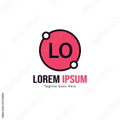 Initial LO logo template with modern frame. Minimalist LO letter logo vector illustration