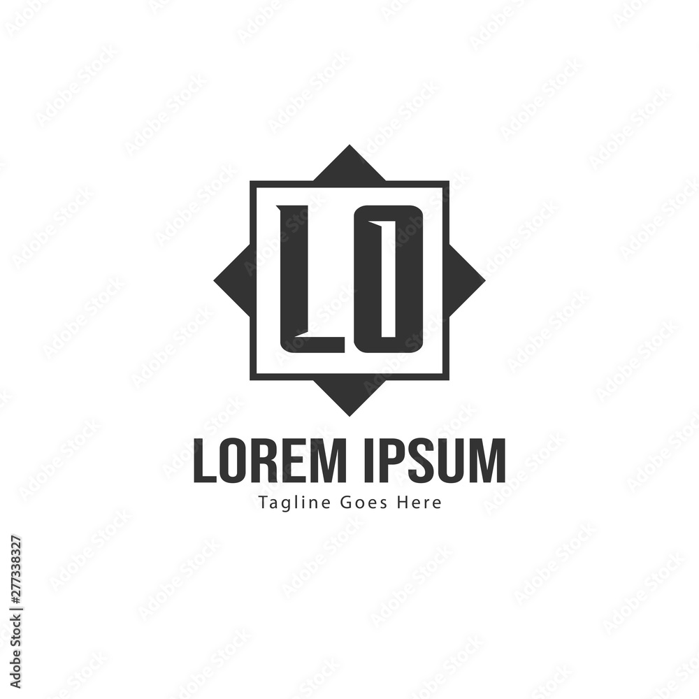 Initial LO logo template with modern frame. Minimalist LO letter logo vector illustration Initial LO logo template with modern frame. Minimalist LO letter logo vector illustration