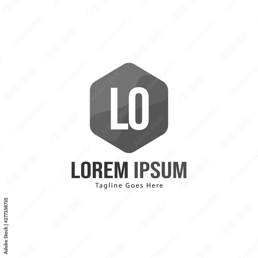Initial LO logo template with modern frame. Minimalist LO letter logo vector illustration