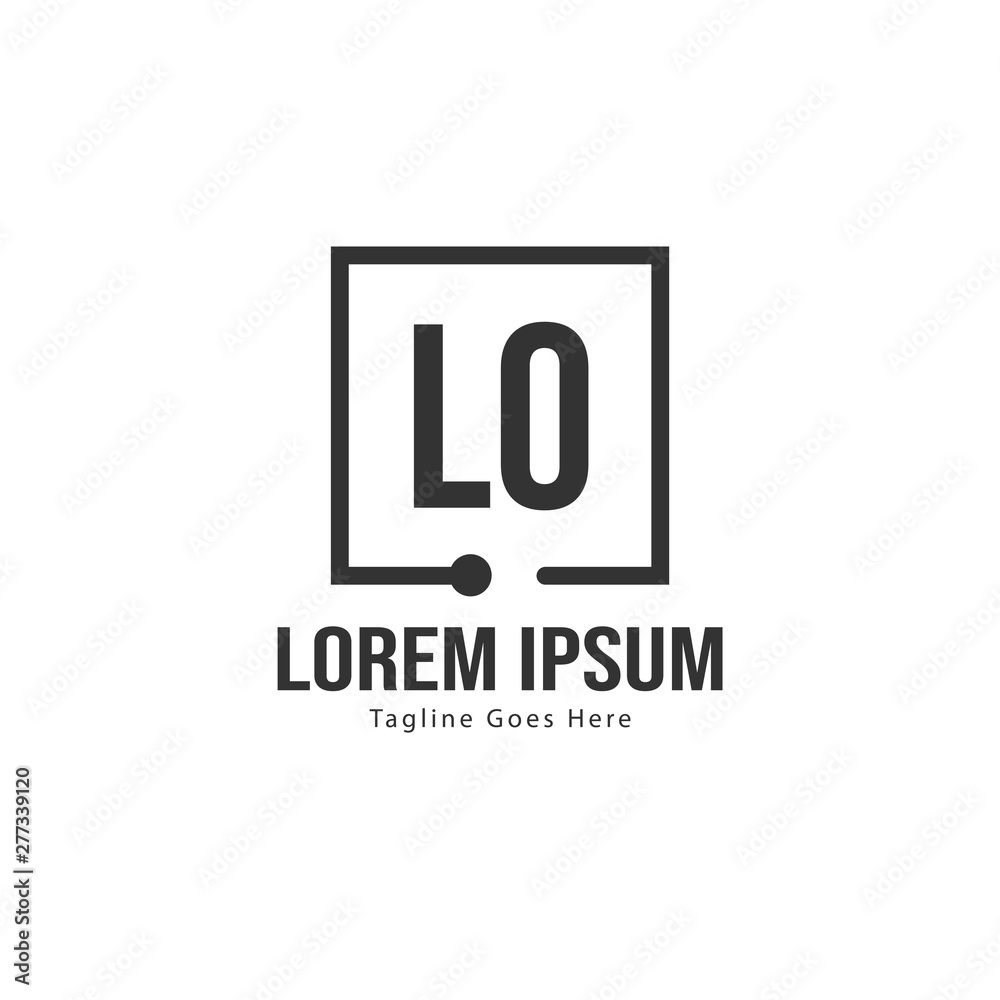 Initial LO logo template with modern frame. Minimalist LO letter logo vector illustration Initial LO logo template with modern frame. Minimalist LO letter logo vector illustration