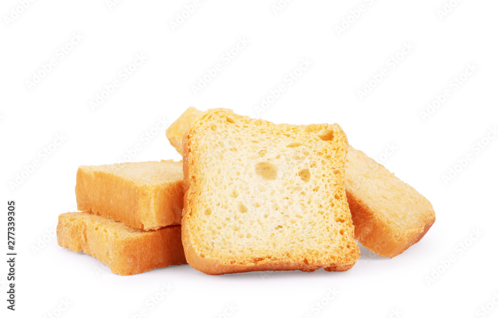 Croutons for salad on a white background