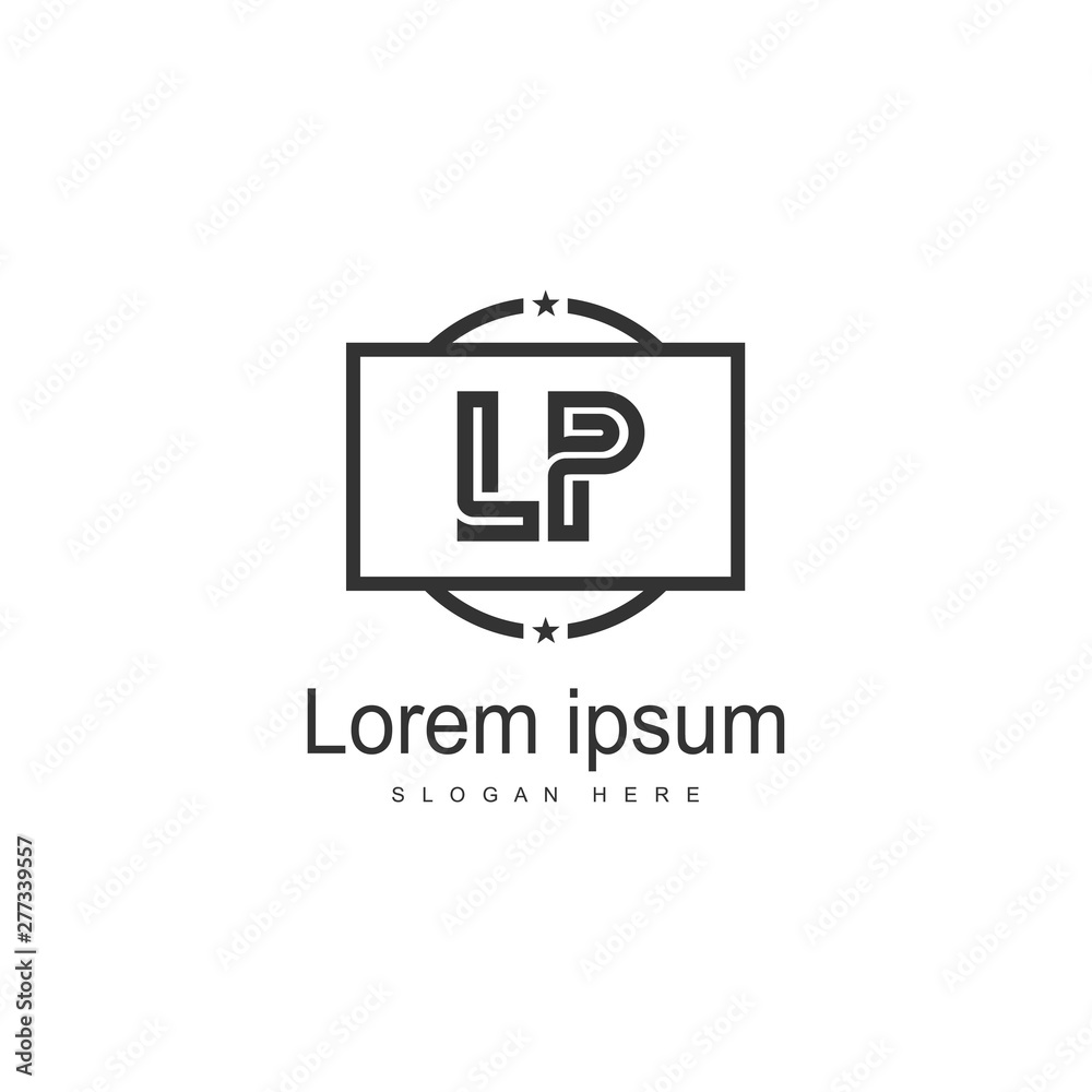 Initial LQ logo template with modern frame. Minimalist LQ letter logo vector illustration