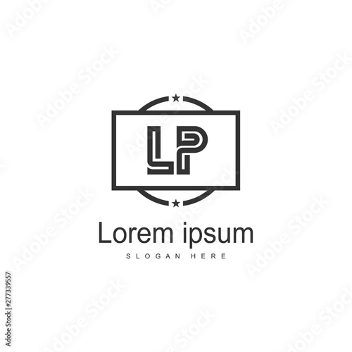 Initial LQ logo template with modern frame. Minimalist LQ letter logo vector illustration