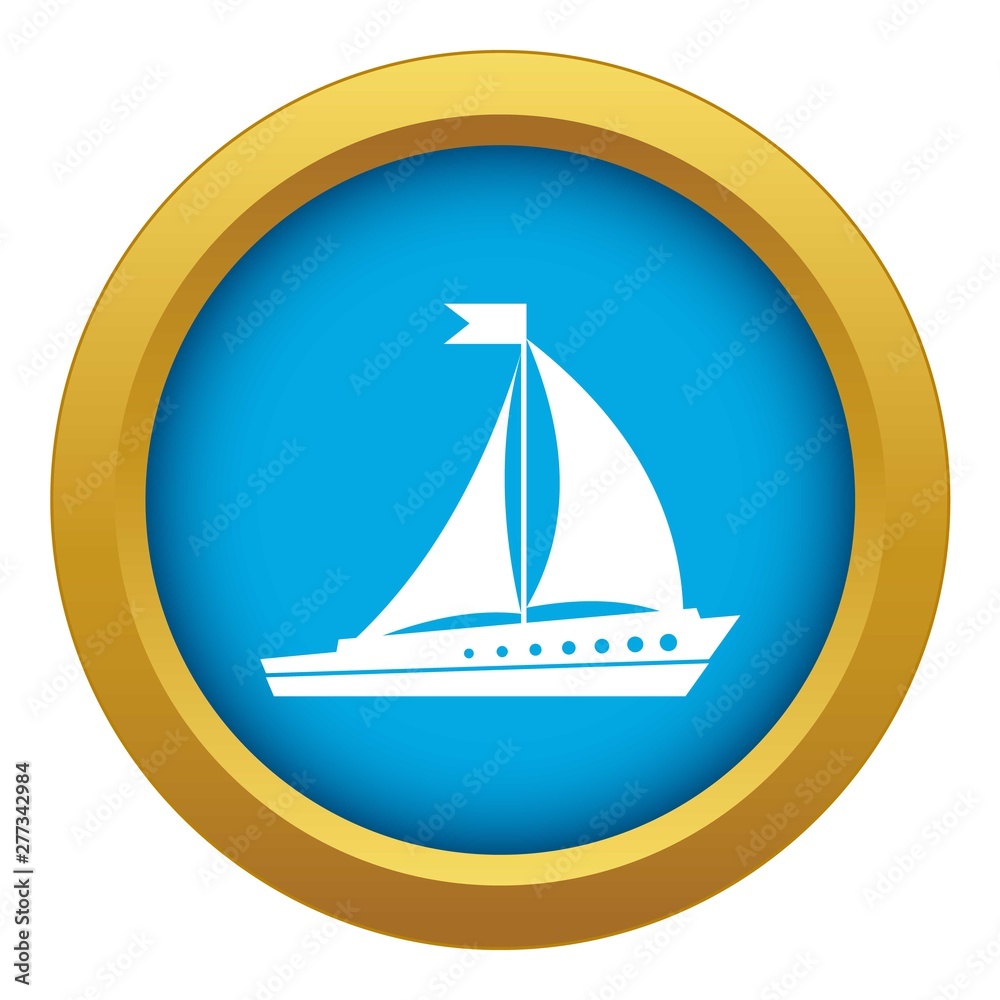 Sailing ship icon blue vector isolated on white background for any design Sailing ship icon blue vector isolated on white background for any design