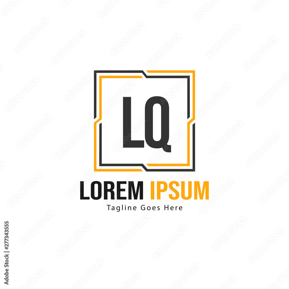 Initial LQ logo template with modern frame. Minimalist LQ letter logo vector illustration Initial LQ logo template with modern frame. Minimalist LQ letter logo vector illustration