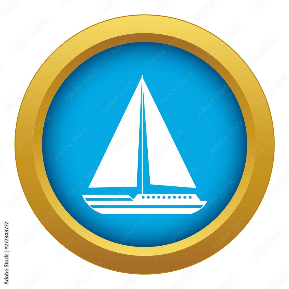 Sea yacht icon blue vector isolated on white background for any design Sea yacht icon blue vector isolated on white background for any design