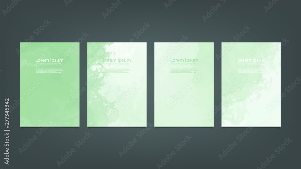 Green watercolor Brochure template for you design,vector.