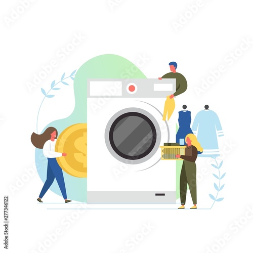Laundry service, vector flat style design illustration