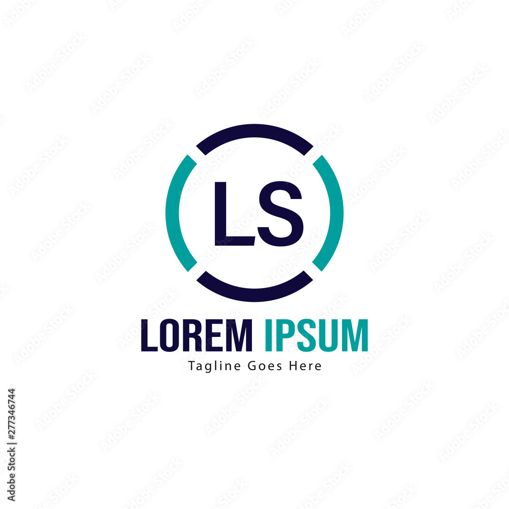 Initial LS logo template with modern frame. Minimalist LS letter logo vector illustration