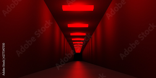 Fototapeta Naklejka Na Ścianę i Meble -  dark horror endless corridor nightmare scene 3d illustration