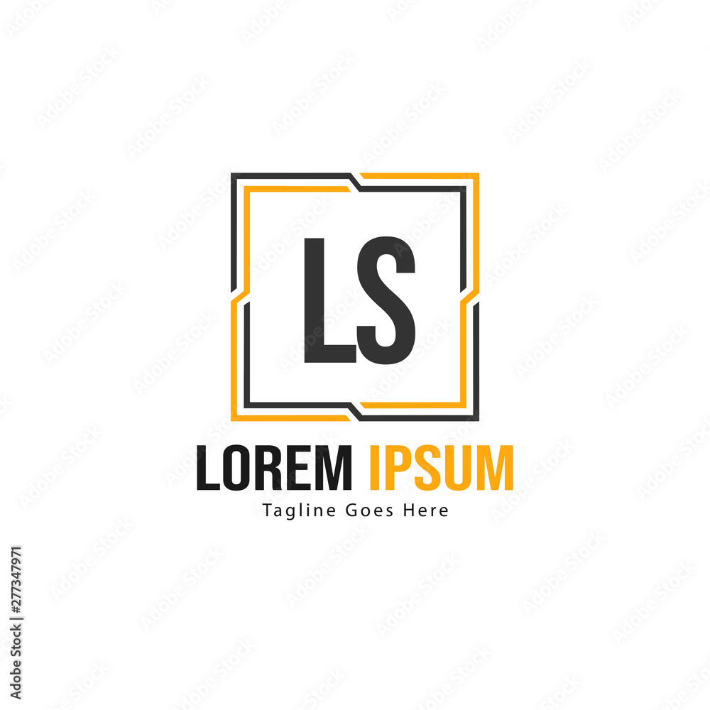 Initial LS logo template with modern frame. Minimalist LS letter logo vector illustration