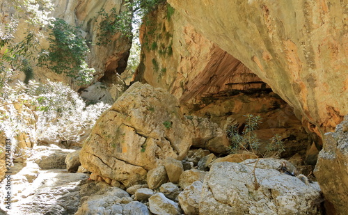 Trail in Kollita gorges (Moudriano, Poros, Moundros gorge), Crete, Greece