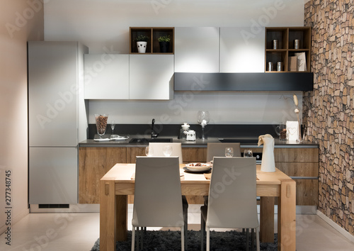 Compact modern kitchen or kitchenette photo